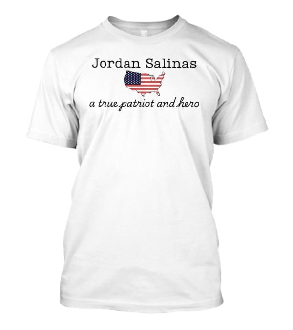 Jordan Salinas USA Flag Map A True Patriot And Hero T-Shirt
