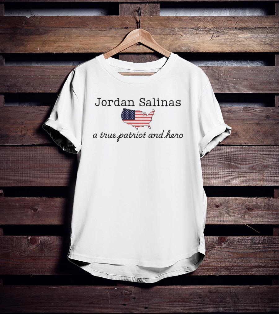 Jordan Salinas USA Flag Map A True Patriot And Hero T-Shirt