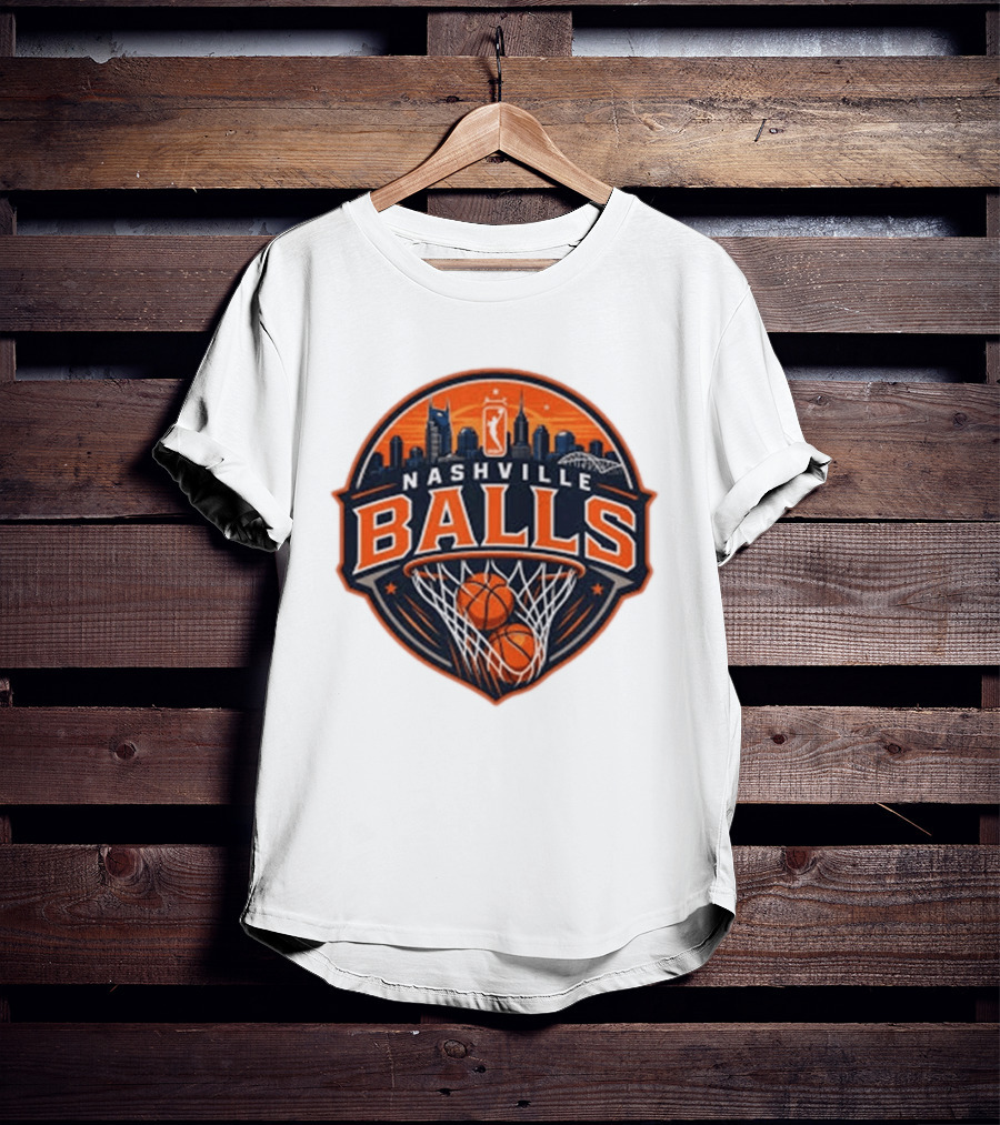 Nashville Balls Skyline Basketball Logo Cityscape T-Shirt