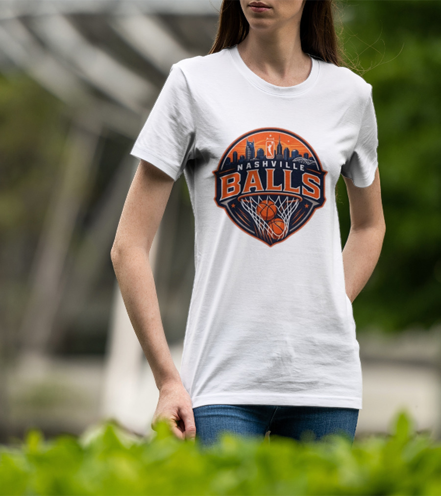 Nashville Balls Skyline Basketball Logo Cityscape T-Shirt
