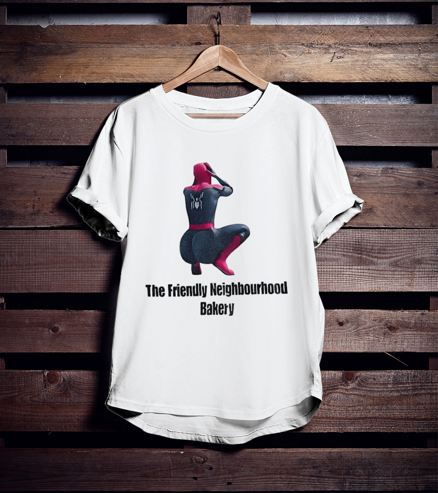 Sexy Spider Man The Friendly Neighbourhood Bakery Pose T-Shirt