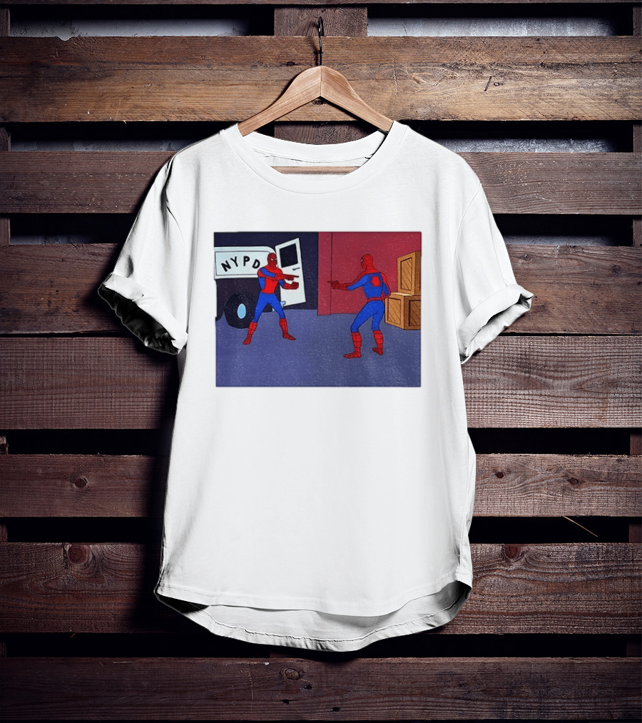 NYPD Spider Man Pointing Meme Twins Scene T-Shirt