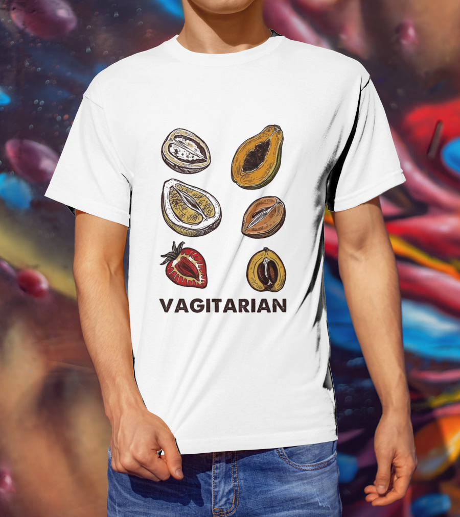 Vagitarian Fruit Humor Strawberry Avocado Papaya Illustrations T-Shirt