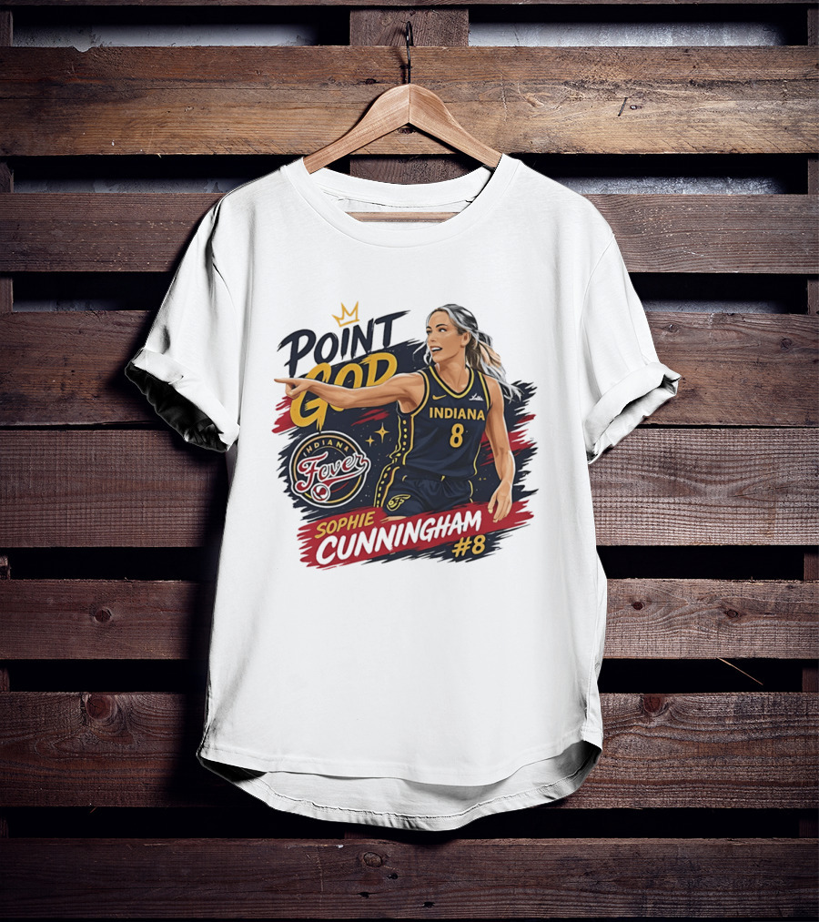 Sophie Cunningham Point God Number 8 Indiana Fever Basketball T-Shirt