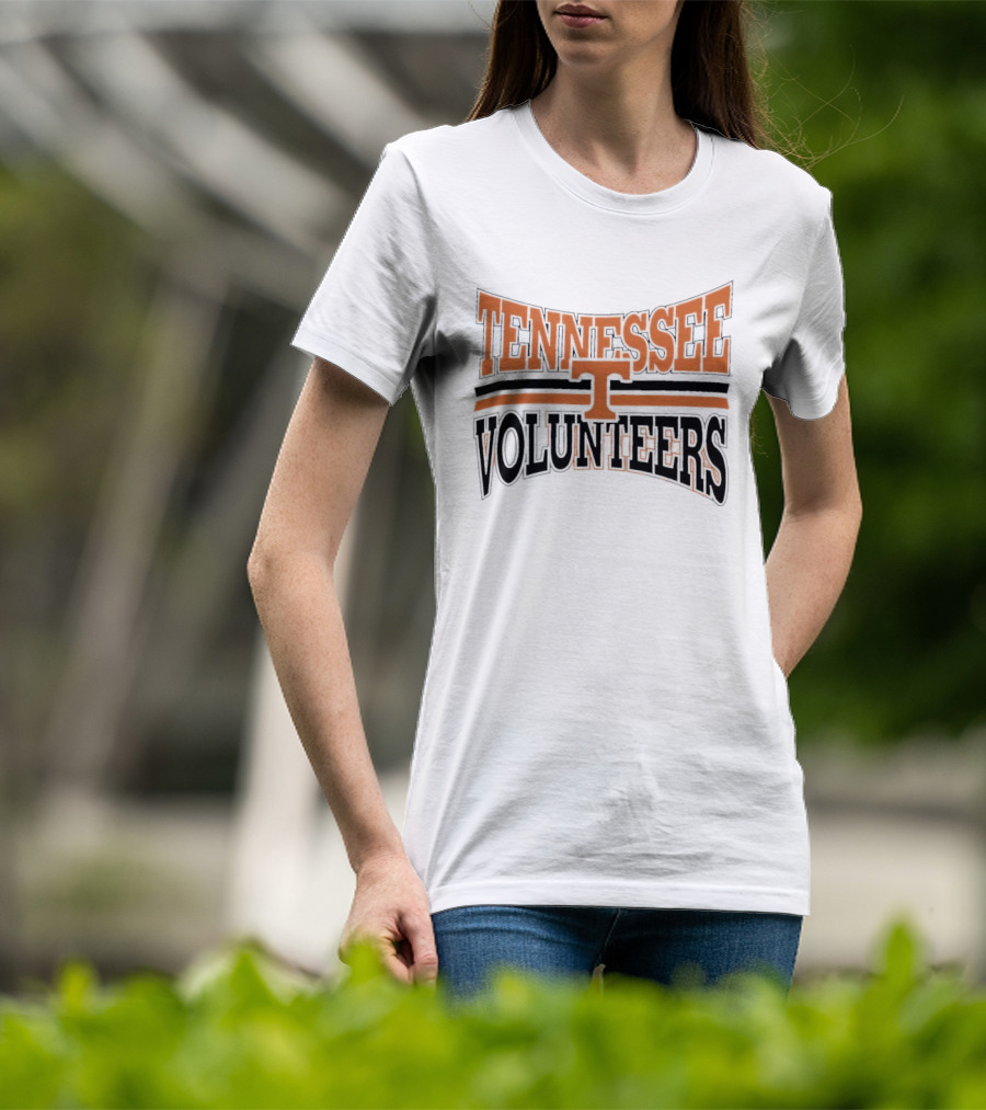 Tennessee Volunteers NCAA Orange Black Arched Block Lettering T-Shirt
