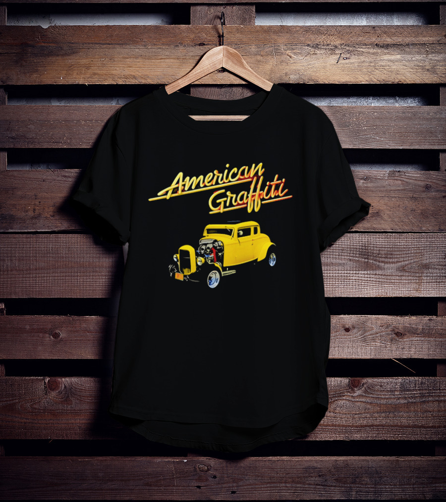 American Graffiti Yellow Deuce Coupe Hot Rod Car T-Shirt
