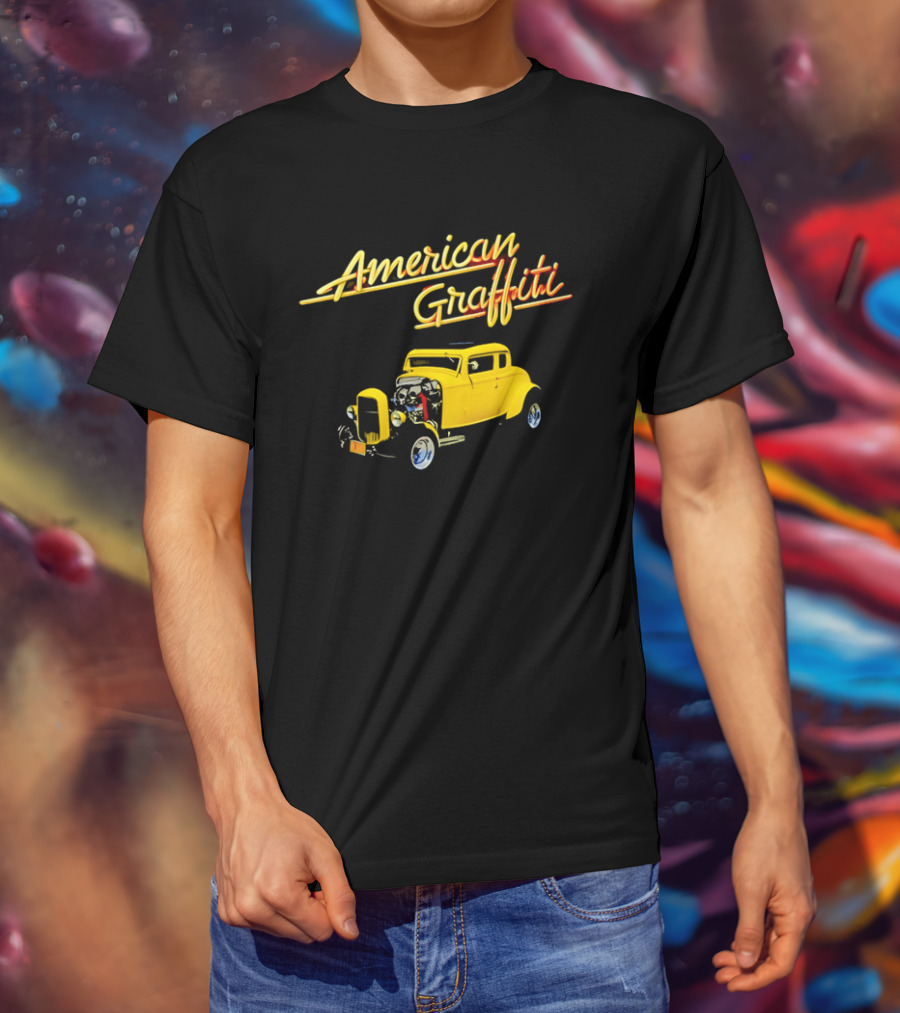 American Graffiti Yellow Deuce Coupe Hot Rod Car T-Shirt