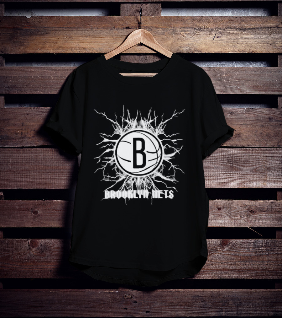 Brooklyn Nets B Lightning Basketball Burst T-Shirt