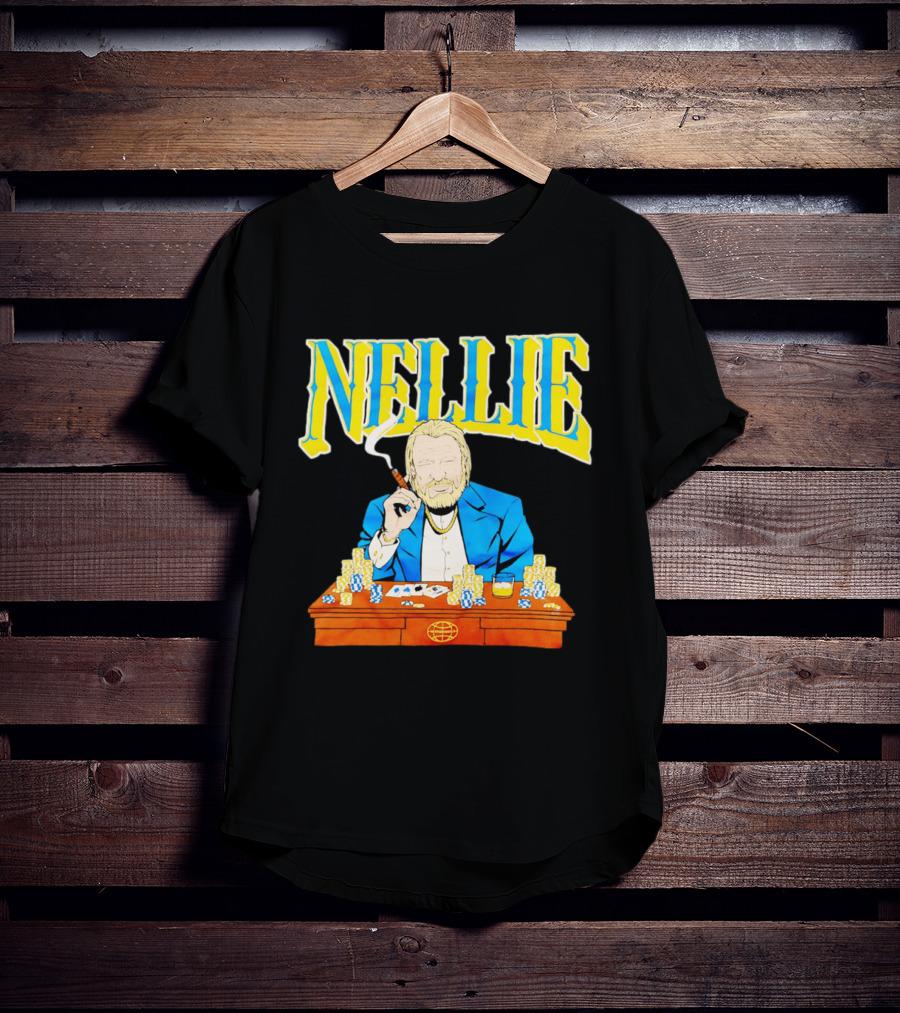 Nellie Warriorsworld Don Nelson Poker Scene Cigar Golden State Coach T-Shirt