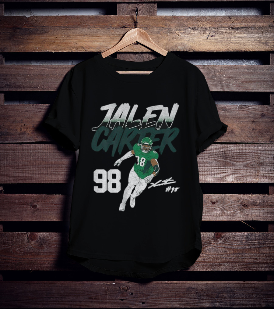 Jalen Carter Philadelphia Eagles 98 Football Player Signature T-Shirt