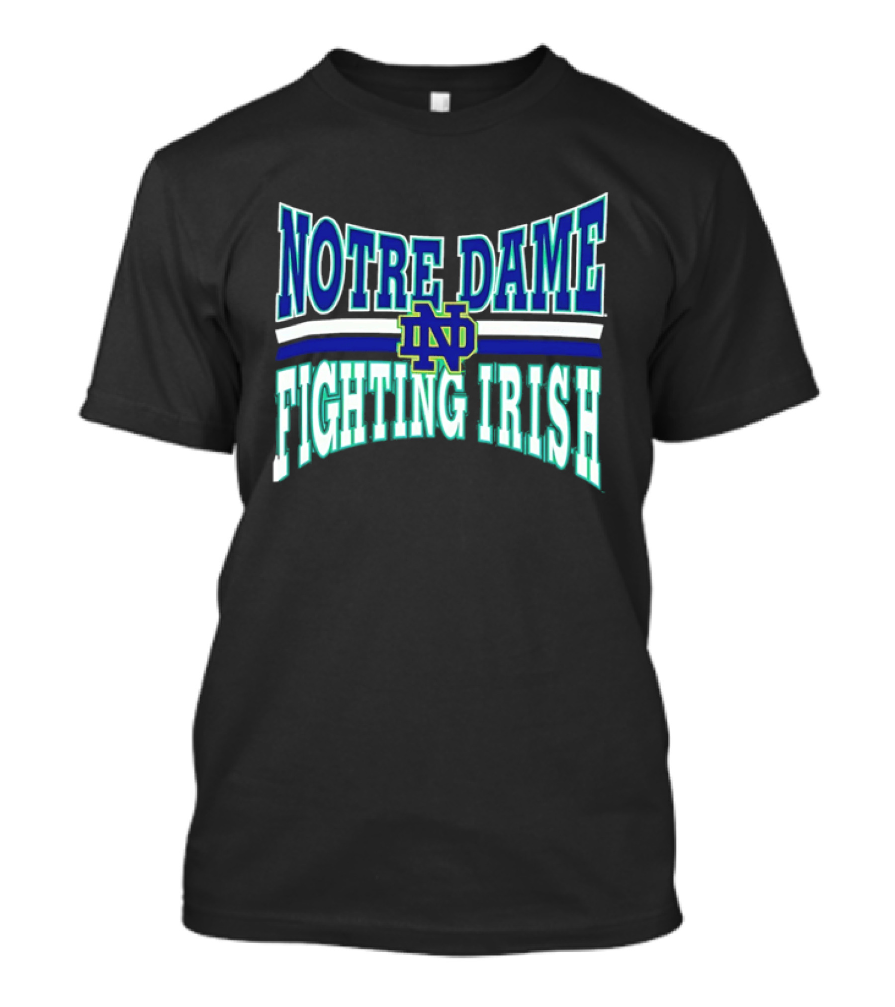 Notre Dame Fighting Irish Interlocking ND Monogram Curved NCAA T-Shirt