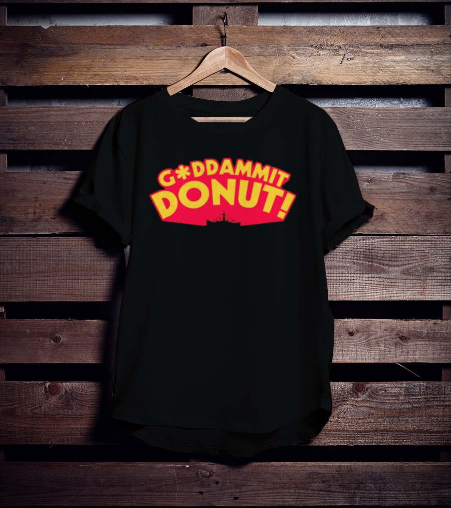 Gddammit Donut Goddammit Crown Starburst Red Yellow T-Shirt