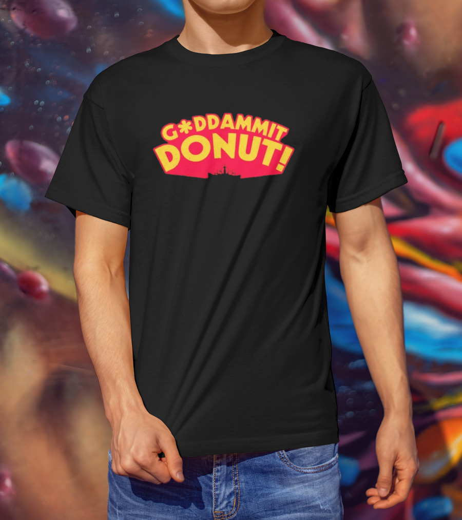 Gddammit Donut Goddammit Crown Starburst Red Yellow T-Shirt