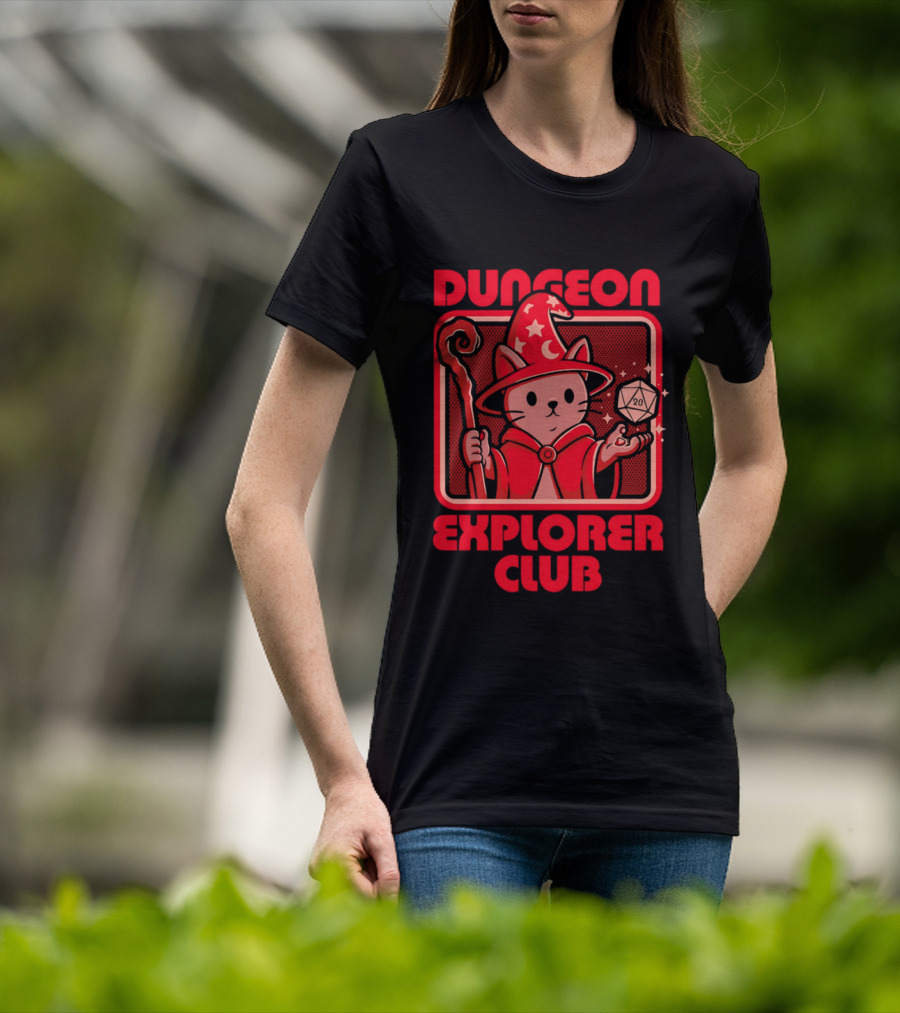 Dungeon Explorer Club RPG Mage Cat T-Shirt