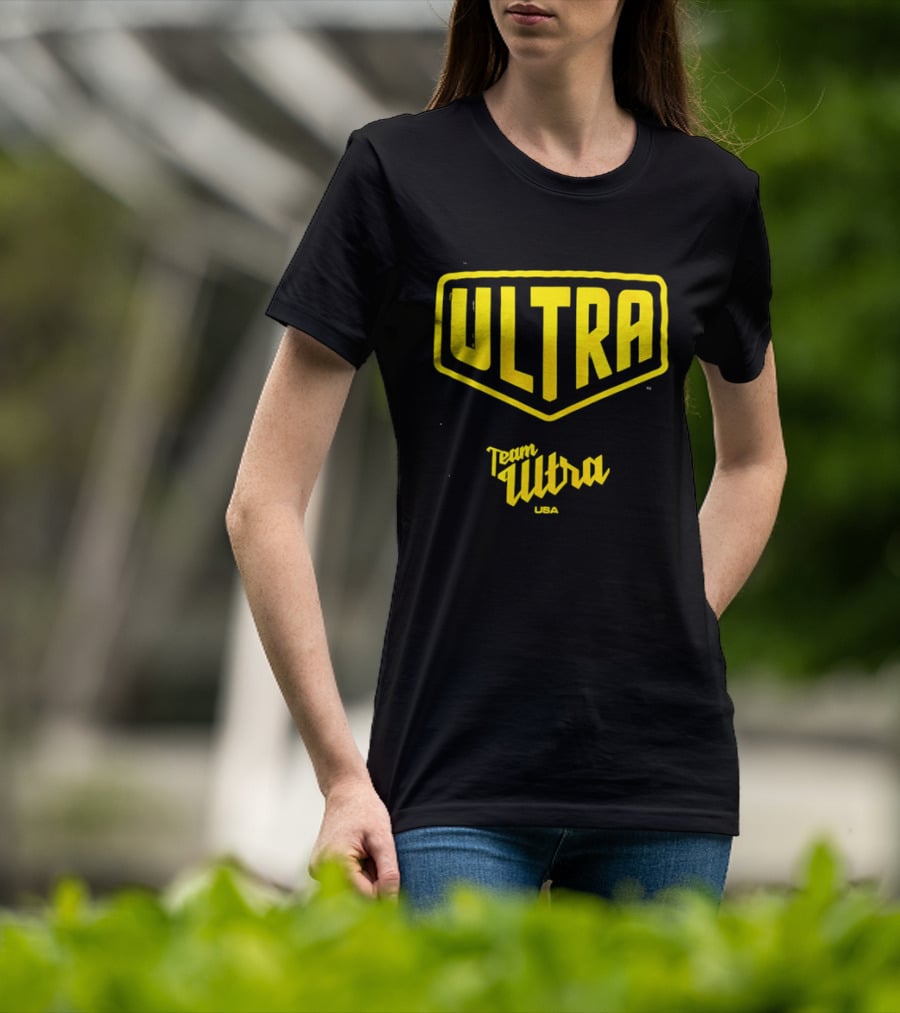 Team Ultra USA Yellow Black Shield Crest Ultra USA T-Shirt