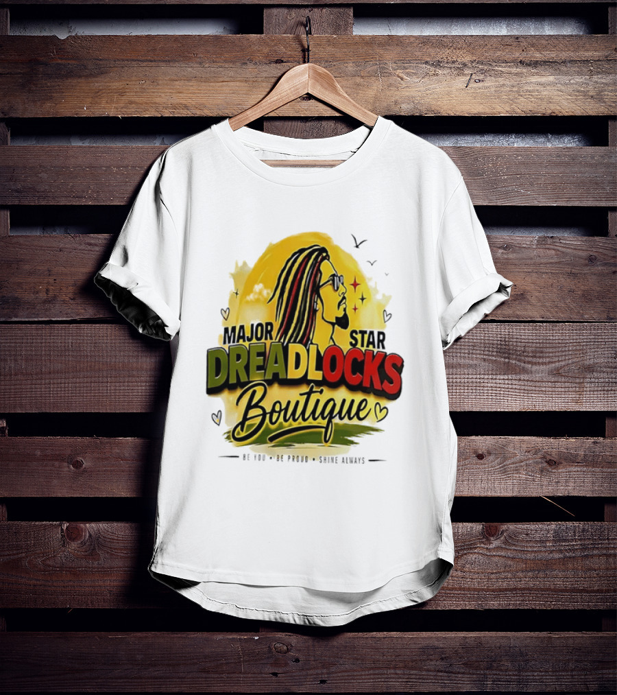 Major Star Dreadlocks Boutique Be You Shine Always Rastafarian Man Profile T-Shirt