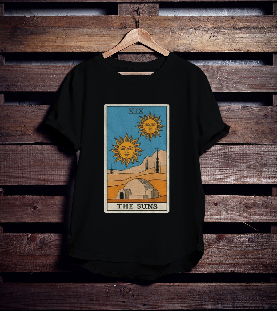 XIX The Suns Twin Suns Tarot Card Star Wars Tatooine Desert Dome T-Shirt