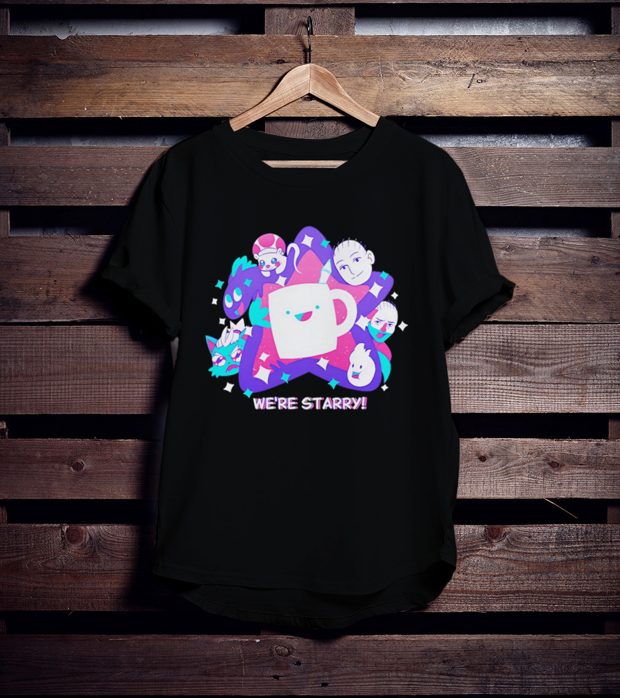 We're Starry Colorful Cartoon Characters And Happy T-Shirt
