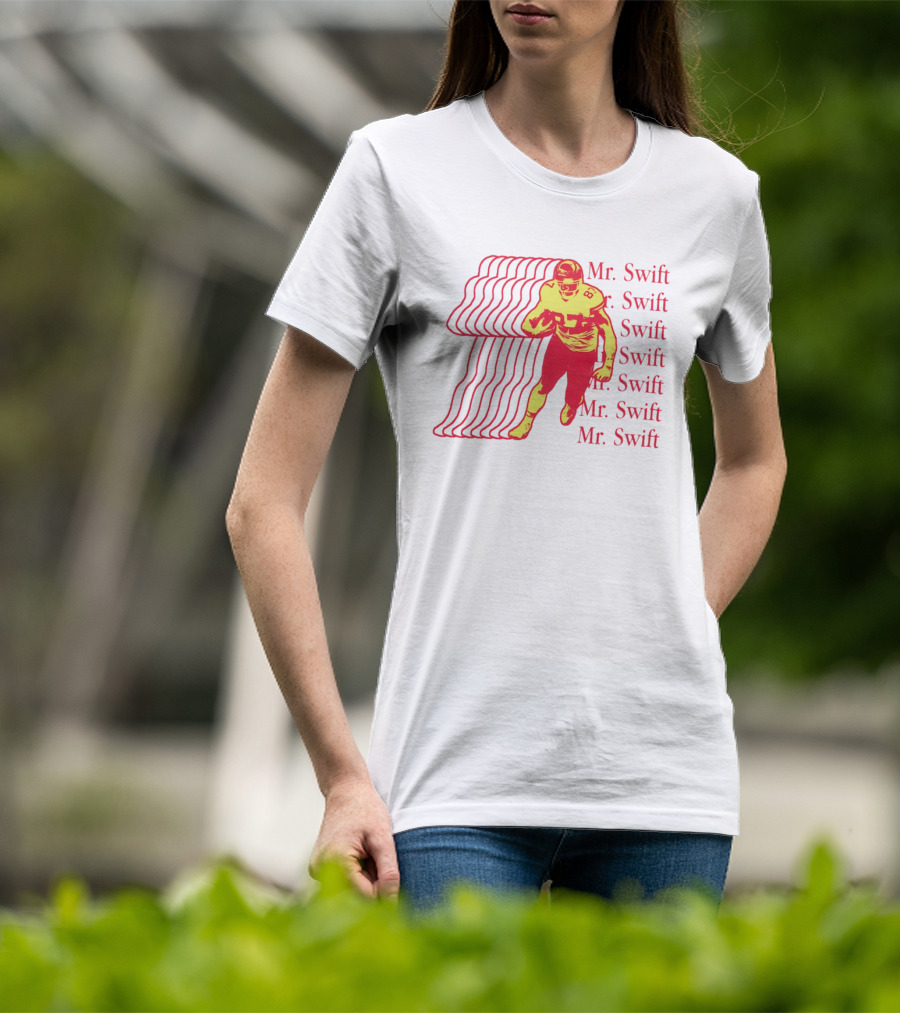 Mr. Swift Travis Kelce Football Player Graphic With Psychedelic Wave T-Shirt