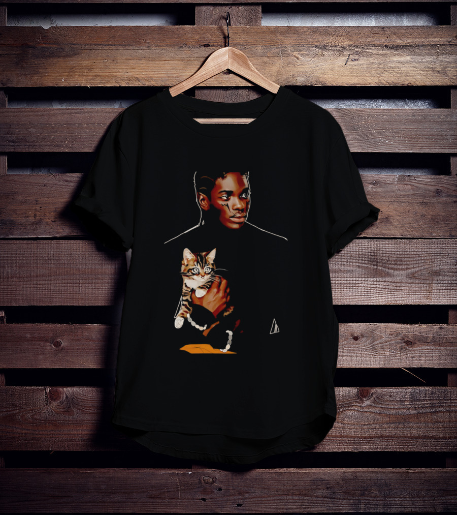 Young Man Holding A Tabby Cat Painting T-Shirt
