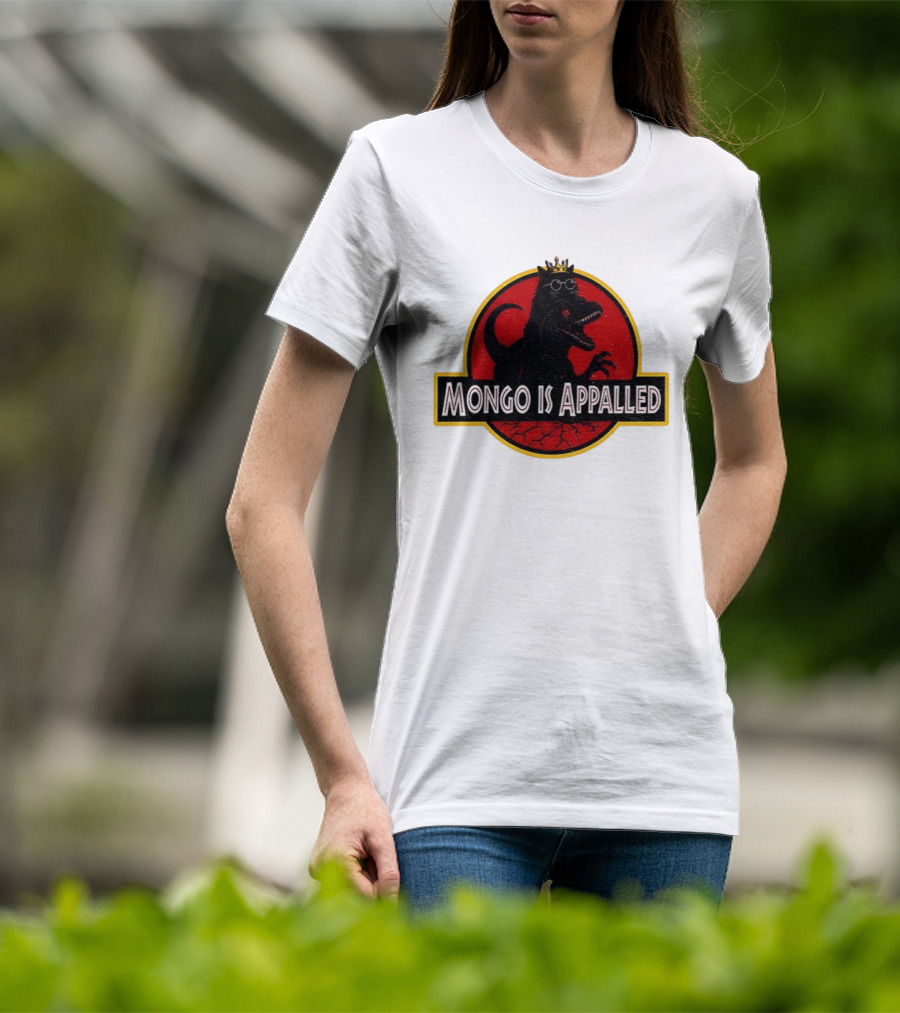 Mongo Is Appalled Dinosaur Crown Sunglasses Red Circle T-Shirt