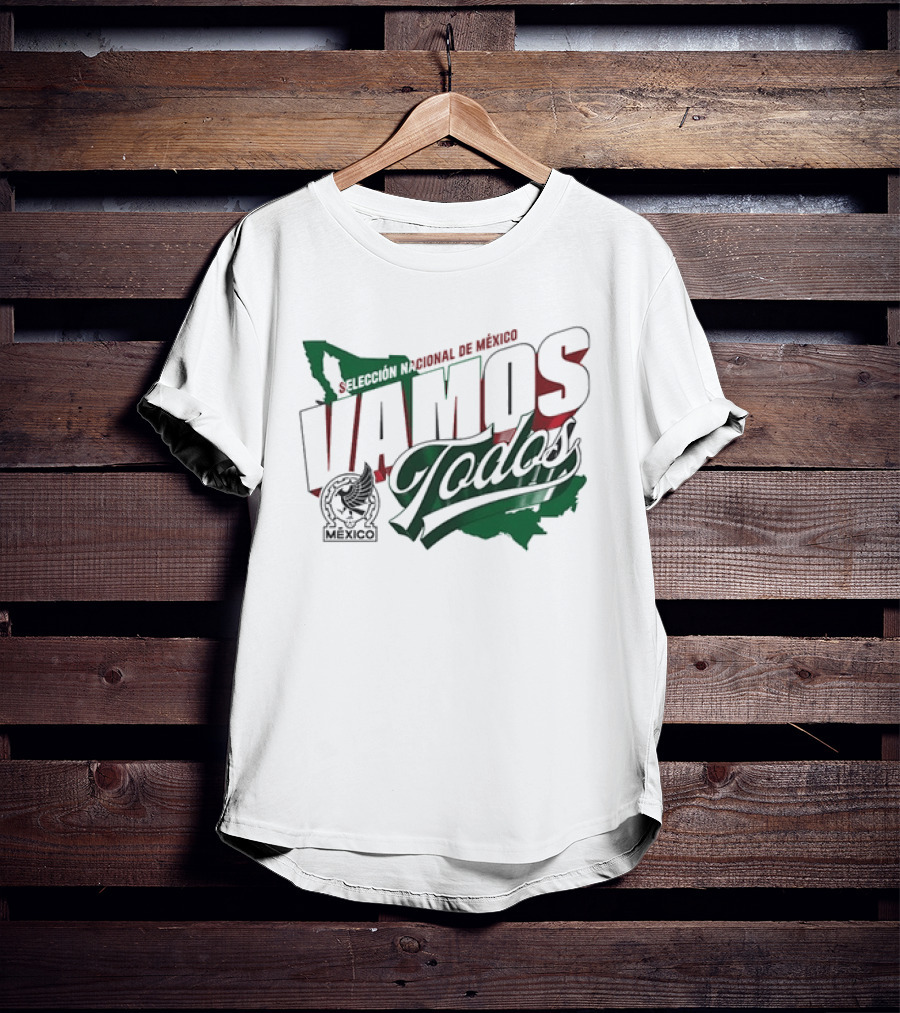 Selección Nacional De México Vamos Todos Map Crest T-Shirt