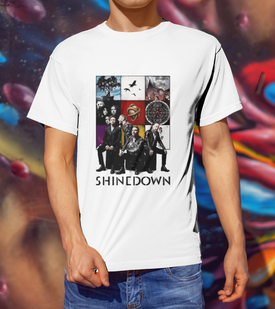 Shinedown Us And Them Album Cover Band Members Collage T-Shirt