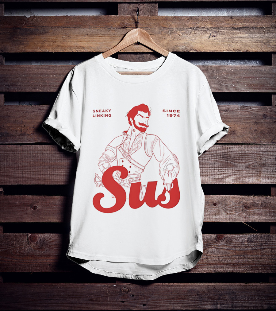 Sneaky Linking Since 1974 Sus Man Red Western T-Shirt