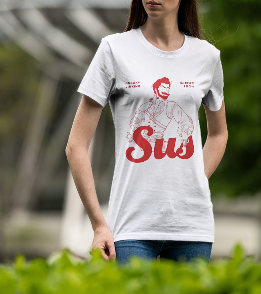 Sneaky Linking Since 1974 Sus Man Red Western T-Shirt