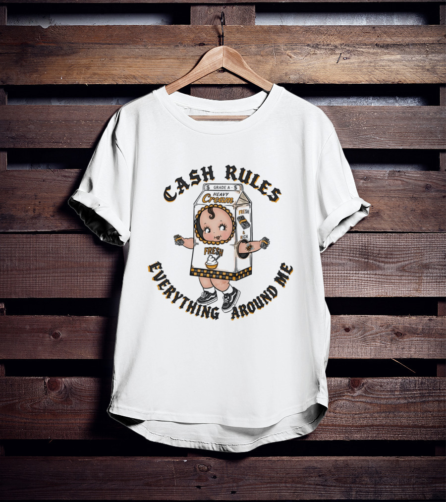 Cash Rules Everything Around Me Heavy Cream Fresh Baby T-Shirt