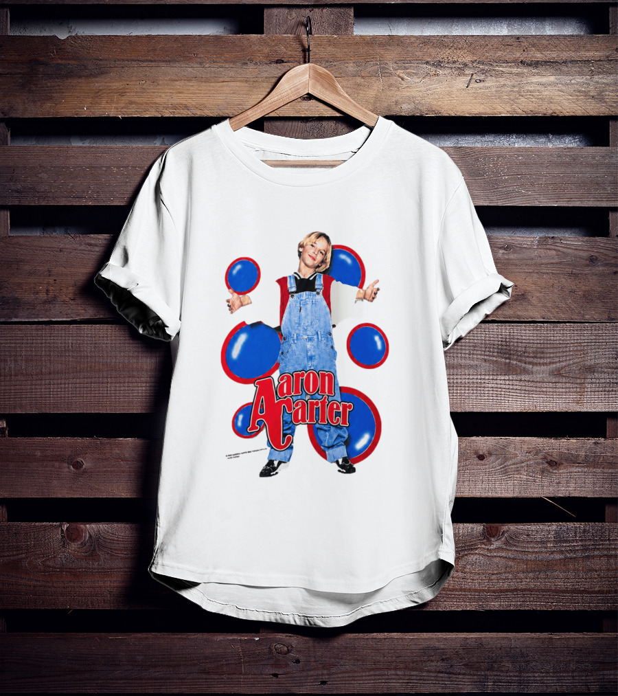 Aaron Carter Overalls Blue Red Circles Fashion T-Shirt