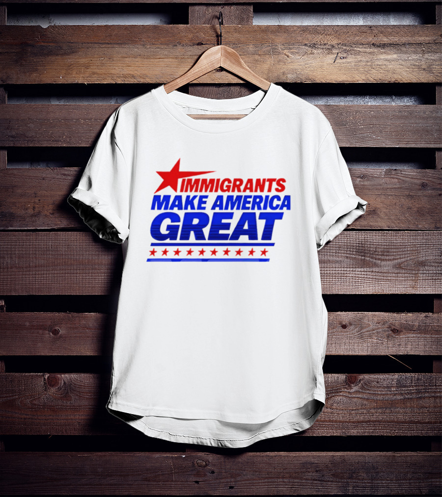 Immigrants Make America Great Red Star Political Message 2026 T-Shirt