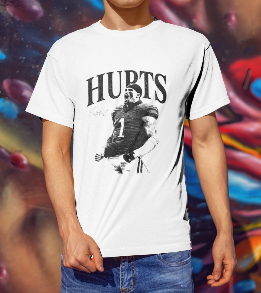 Jalen Hurts Philadelphia Eagles Number One Signature Football Player T-Shirt