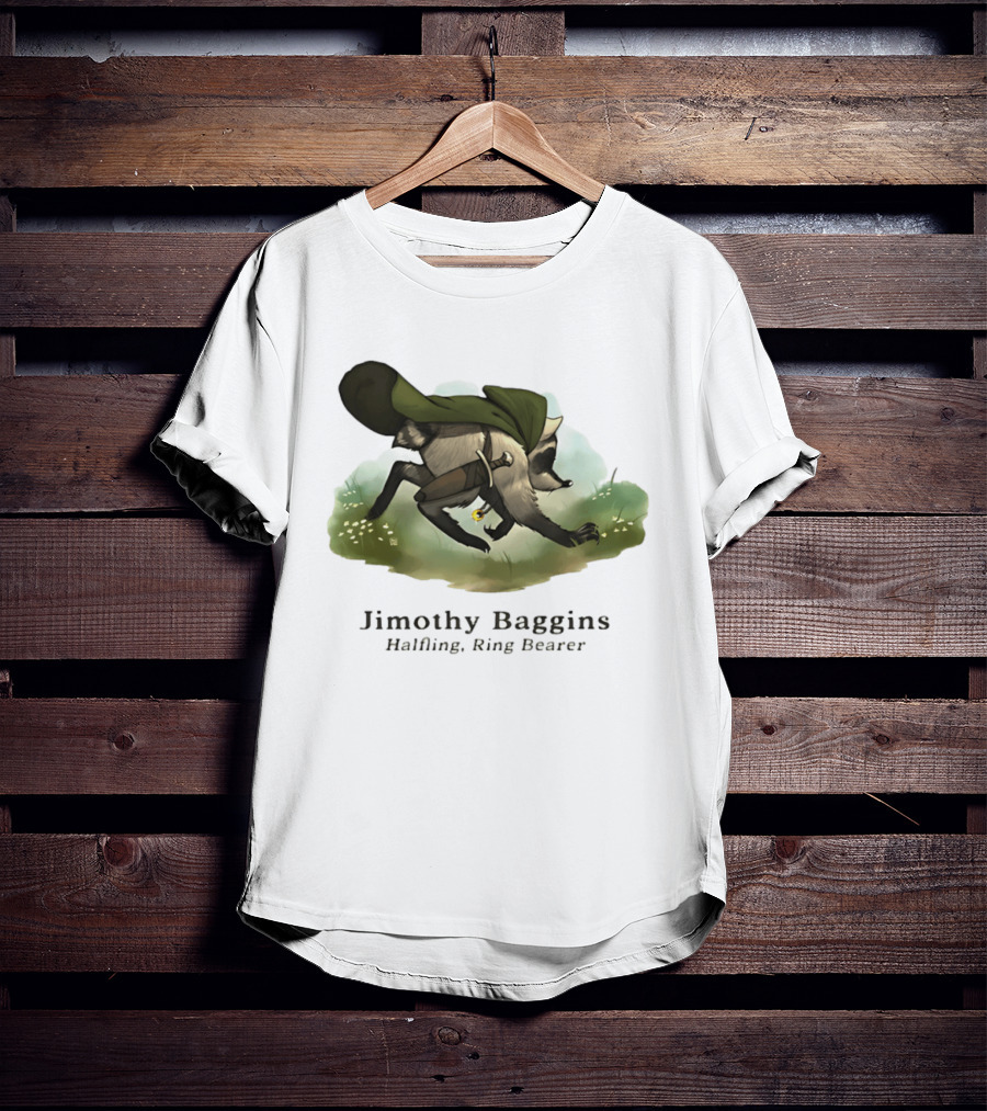 Jimothy Baggins Halfling Ring Bearer Raccoon Adventure T-Shirt