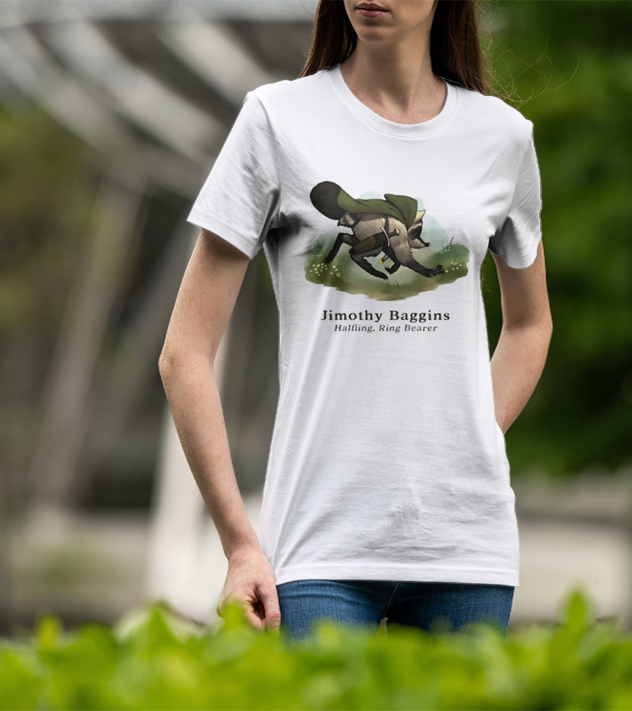 Jimothy Baggins Halfling Ring Bearer Raccoon Adventure T-Shirt