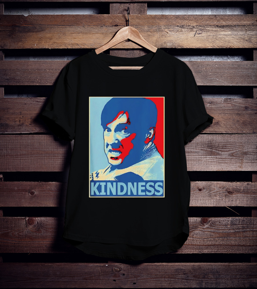 Kindness Mustachioed Man Halftone T-Shirt
