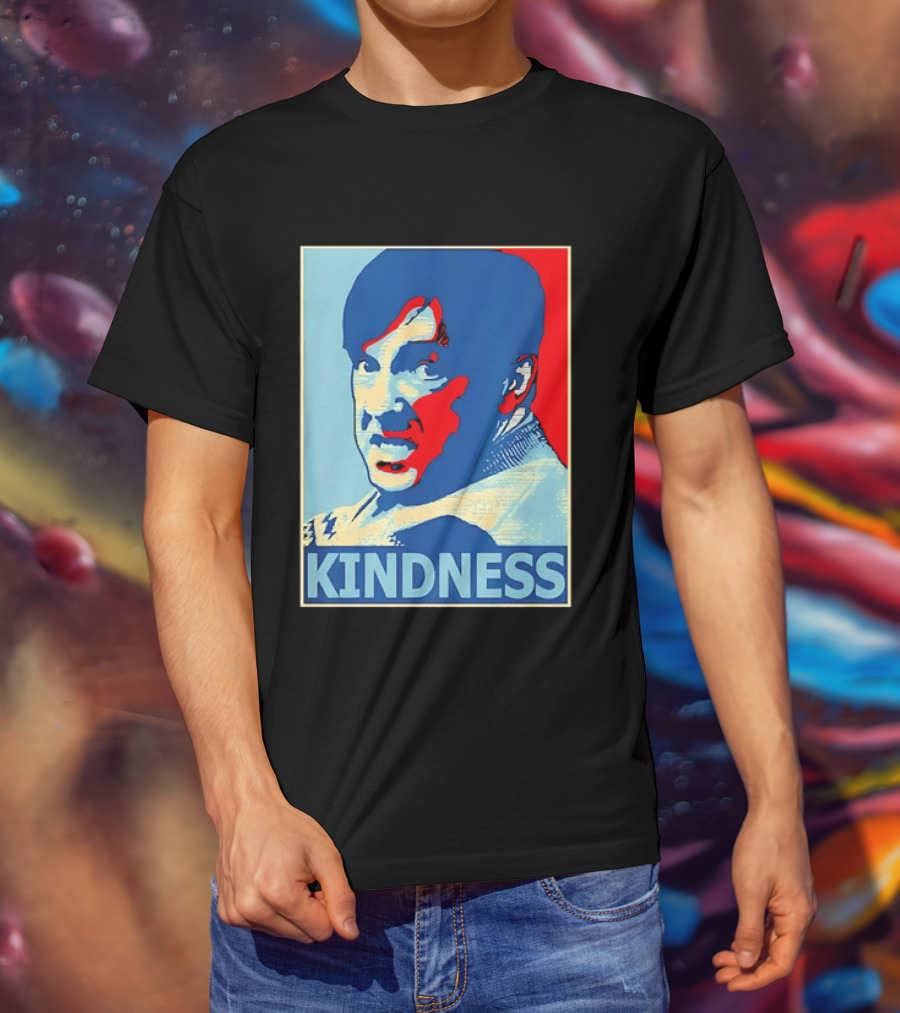 Kindness Mustachioed Man Halftone T-Shirt