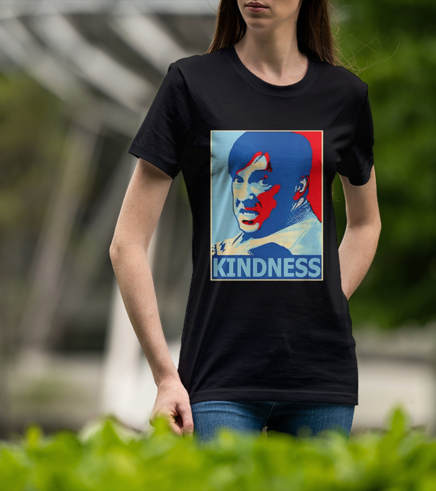Kindness Mustachioed Man Halftone T-Shirt