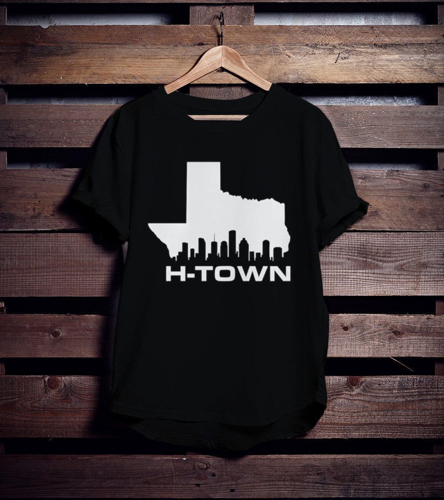H Town Texas Map Houston Skyline T-Shirt