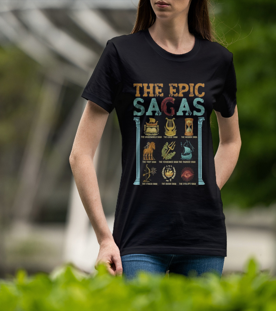 The Epic Sagas Underworld Circe Wisdom Troy Vengeance Thunder Ithaca Aegean Cyclops T-Shirt