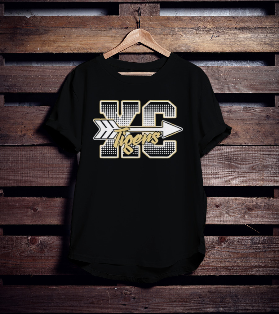 YC Tigers Halftone Block Script Arrow T-Shirt