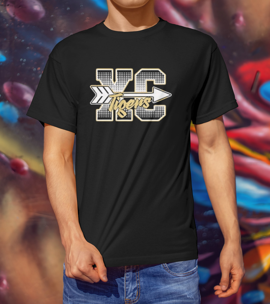 YC Tigers Halftone Block Script Arrow T-Shirt