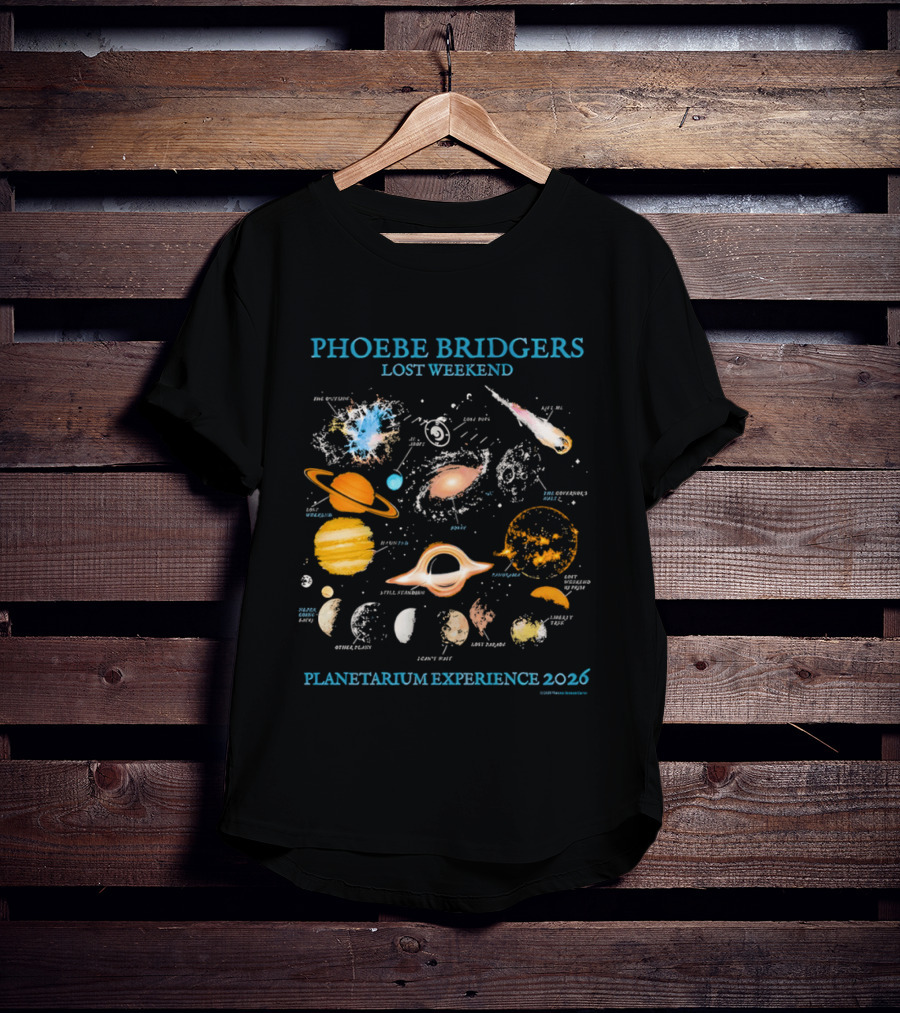 Phoebe Bridgers Lost Weekend Planetarium Experience 2026 Solar System Celestial Journey T-Shirt
