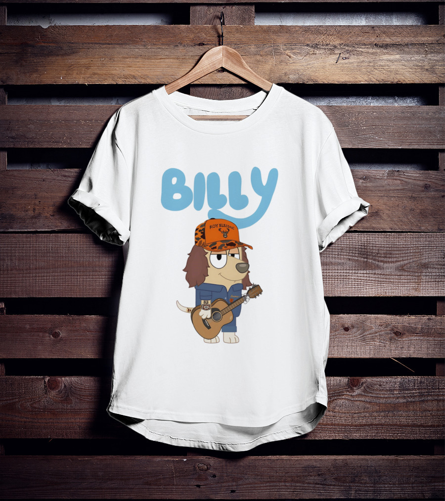Billy Roy Electric Boomer Character With Guitar And Hat T-Shirt