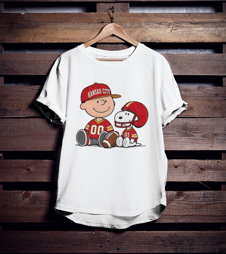 Kansas City Football With Charlie Brown And Snoopy Players T-Shirt