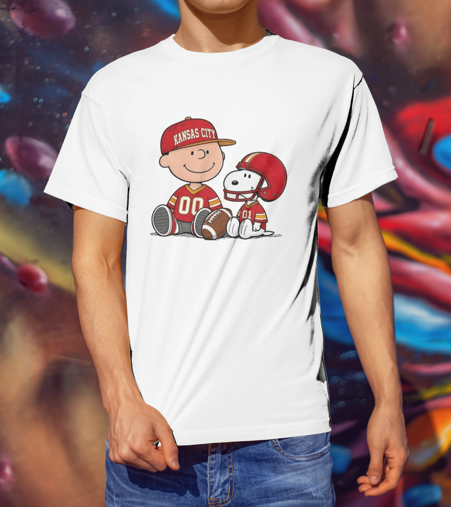 Kansas City Football With Charlie Brown And Snoopy Players T-Shirt