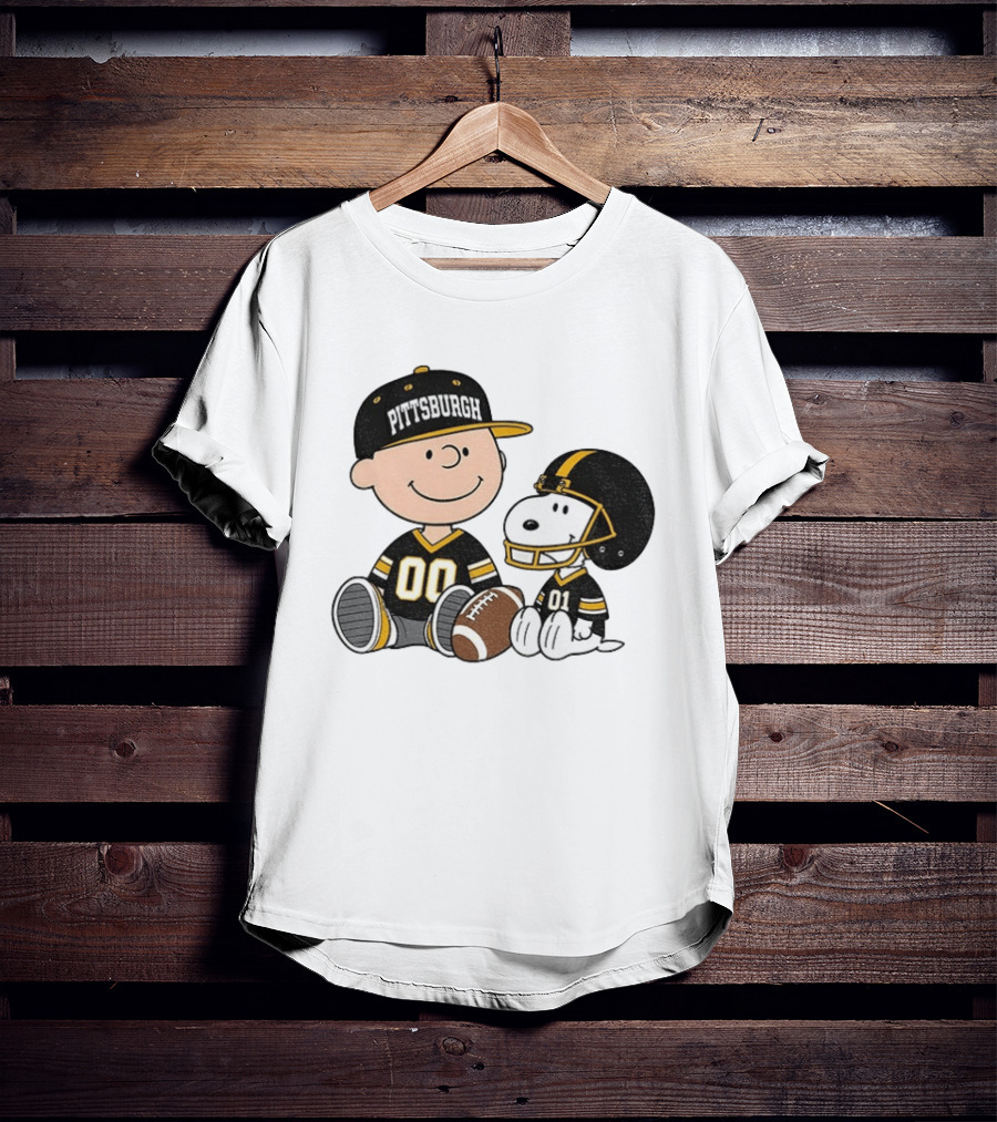 Pittsburgh Football Charlie Brown Snoopy Pigskin Player T-Shirt