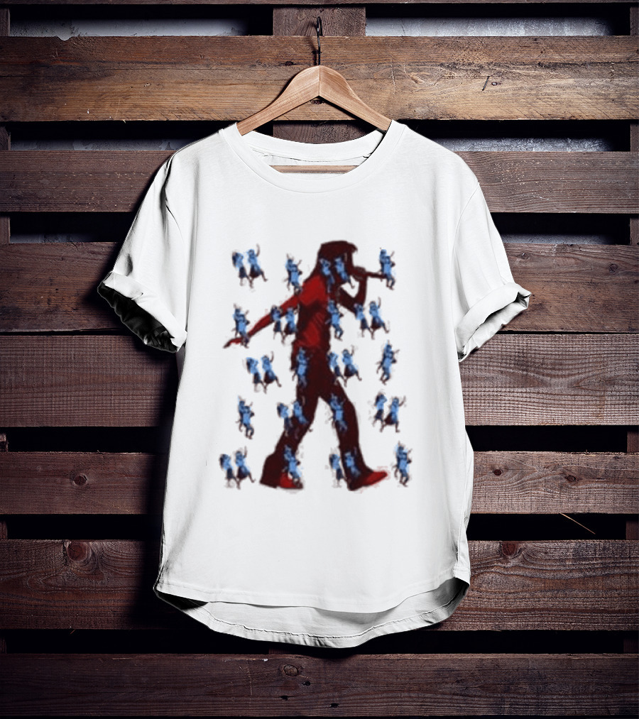 JID Faded White God Does Like Ugly J.I.D. GDLU Blue Floral Shadow T-Shirt