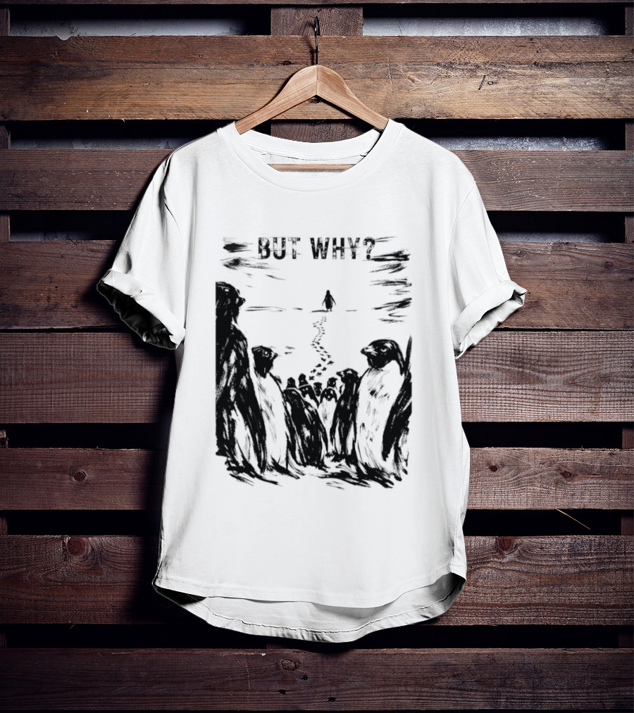Nihilist Penguin But Why Snow Scene T-Shirt
