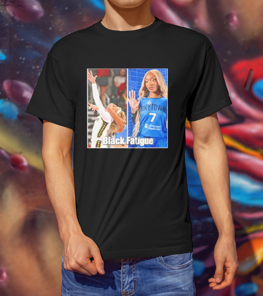 Skytown WNBA Black Fatigue Meme DiJonai Carrington Sophie Cunningham Hard Foul T-Shirt
